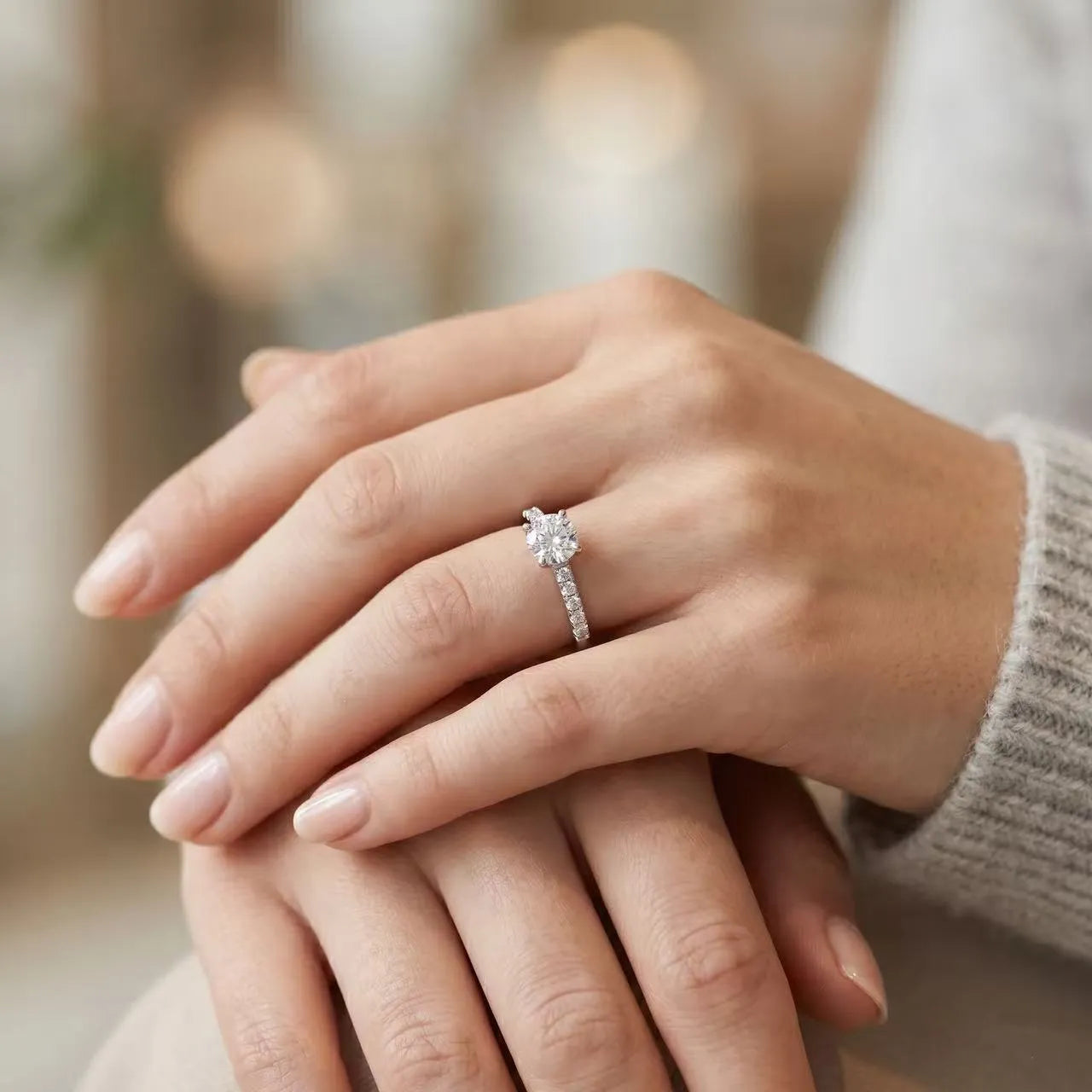 1 Carat Round Pavé Ring Secondary image