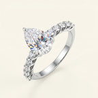 2.5 Carat Pear Twisted Band Ring