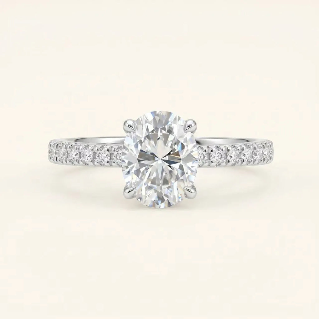 2 Carat Oval  Pavé Ring