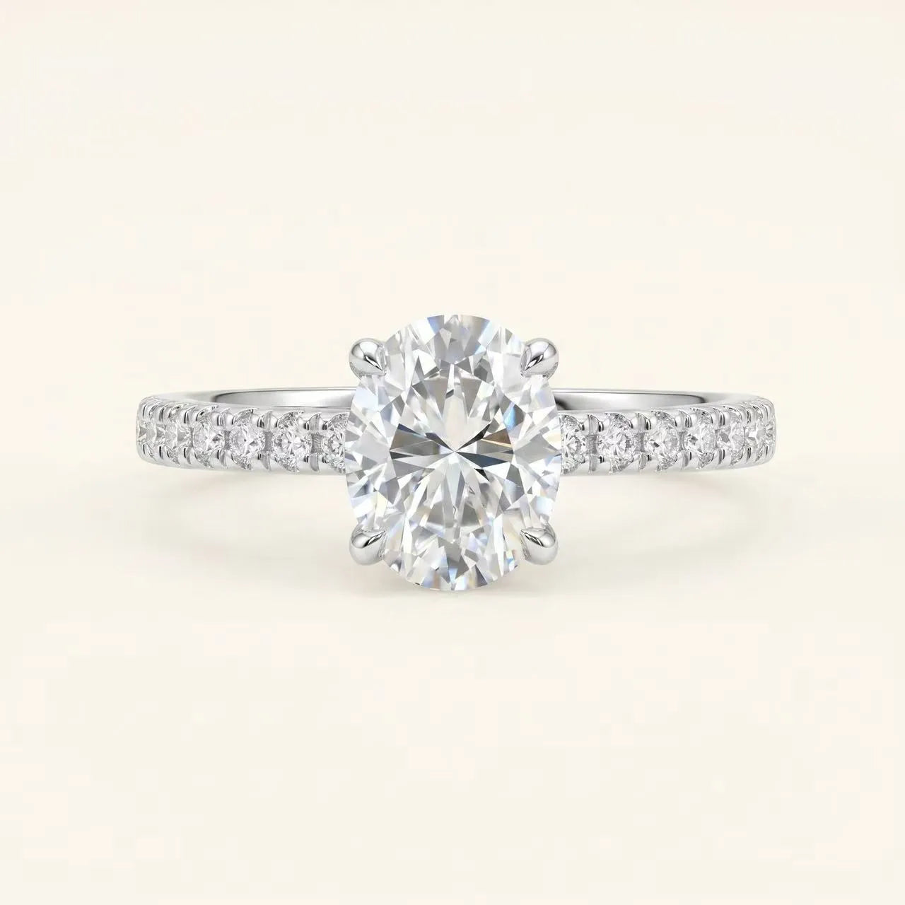2 Carat Oval  Pavé Ring Main image