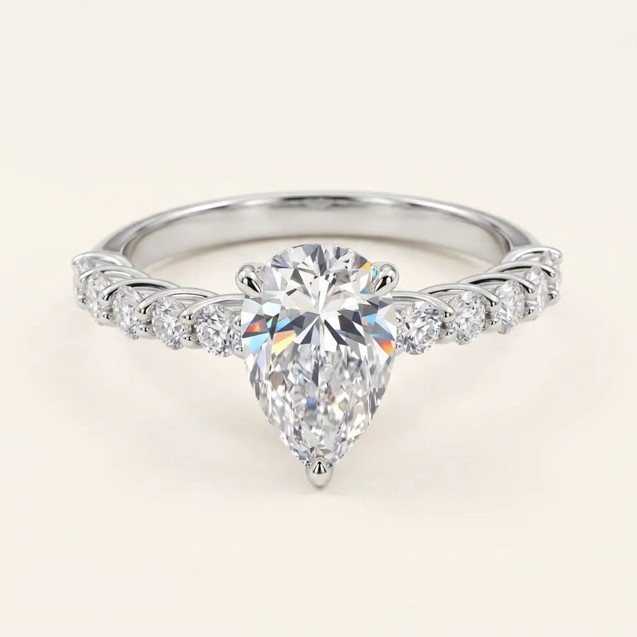 2.5 Carat Pear Twisted Band Ring