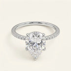 4 Carat Pear Cut Pavé Ring