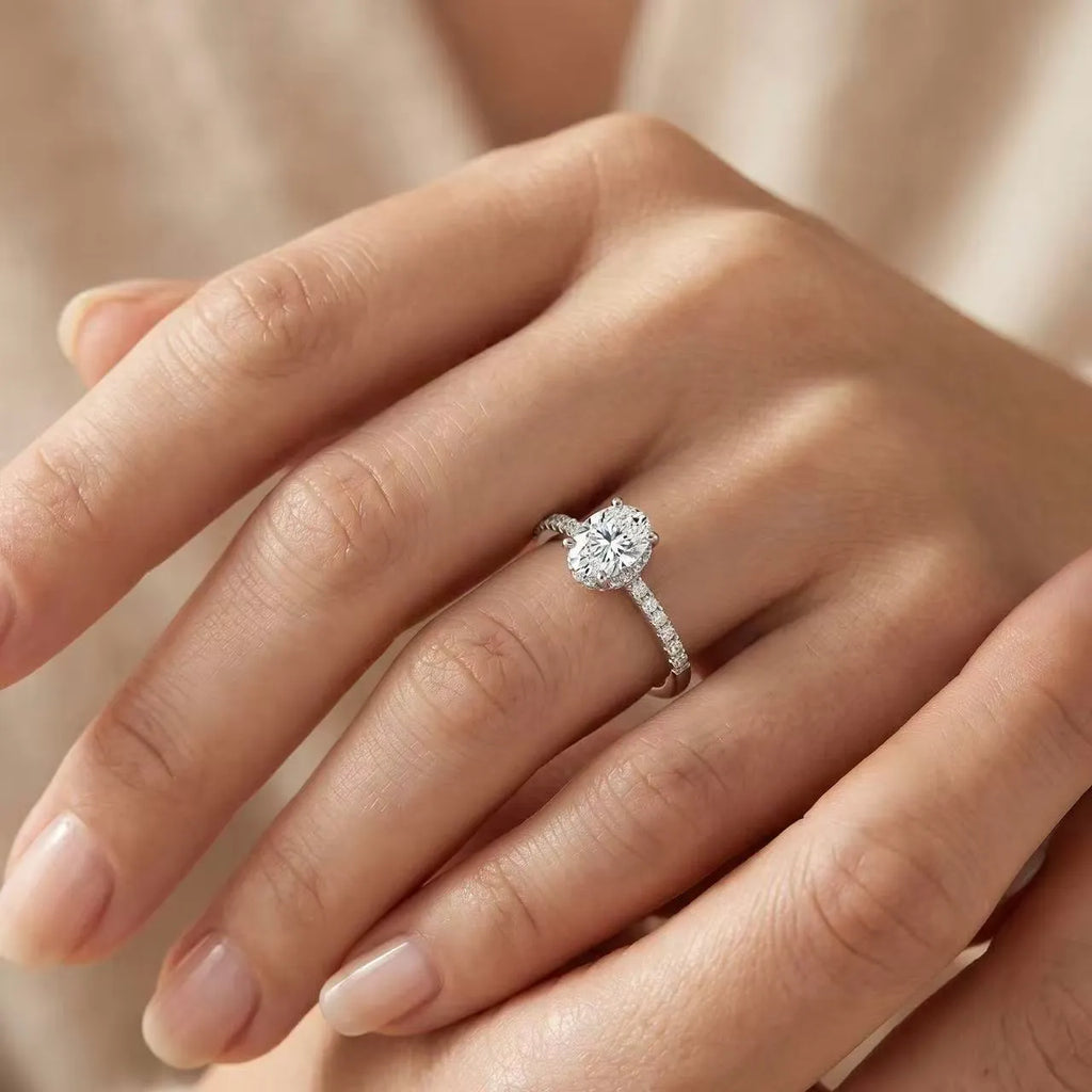 2 Carat Oval  Pavé Ring