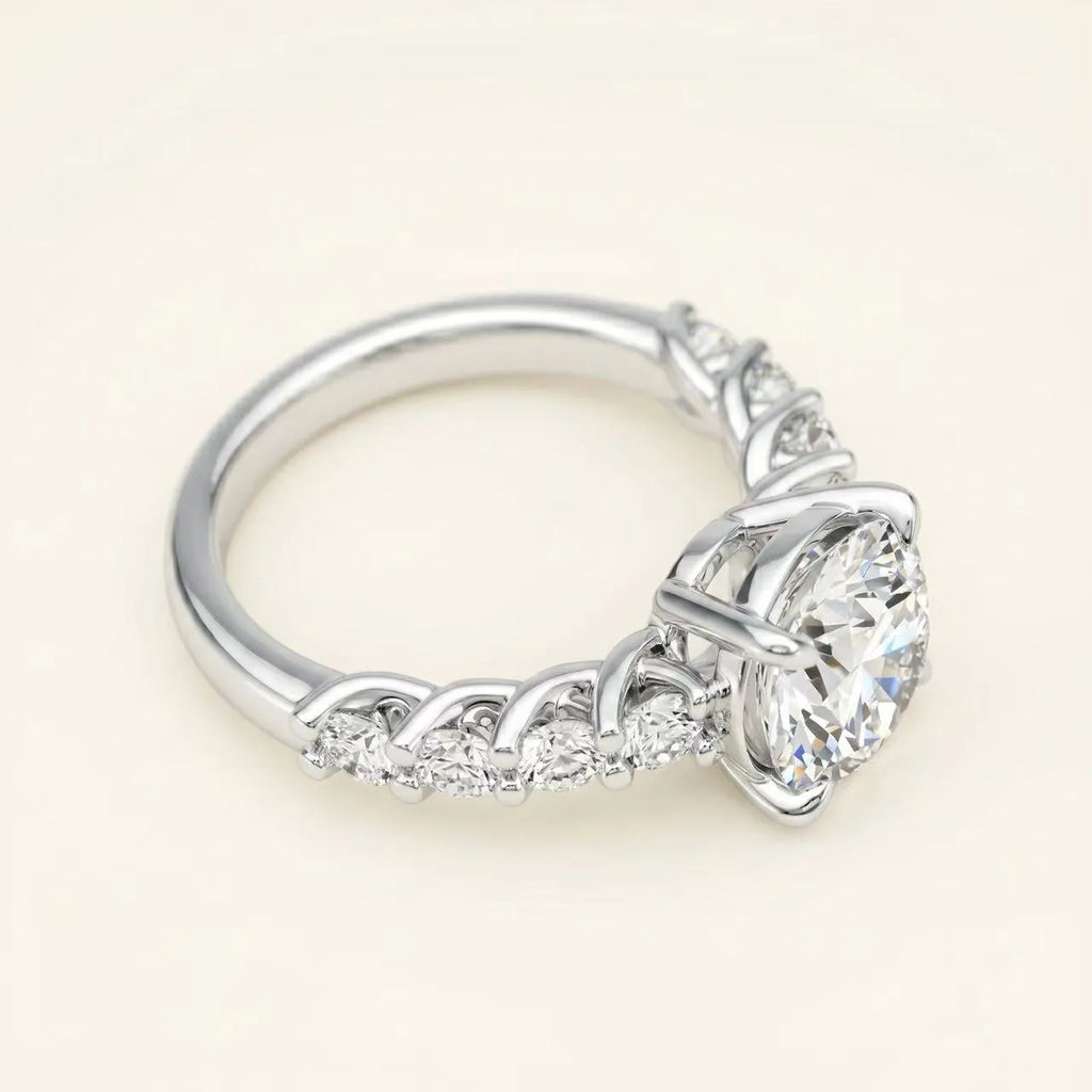 3 Carat Round Twisted Band Ring