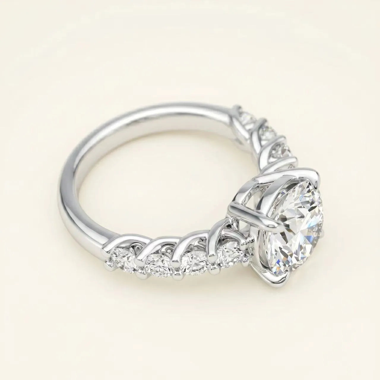 3 Carat Round Twisted Band Ring