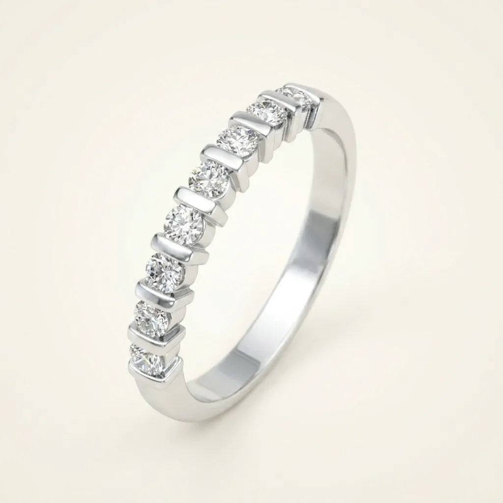 Half Eternity Band Stackable Ring