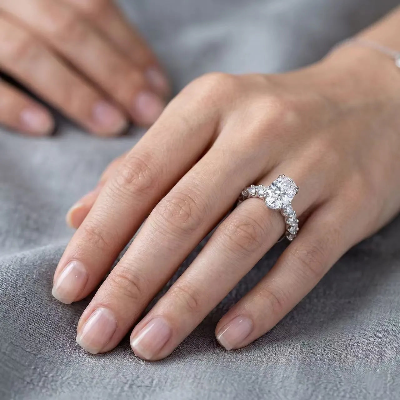 3 Carat Oval Twisted Band Ring
