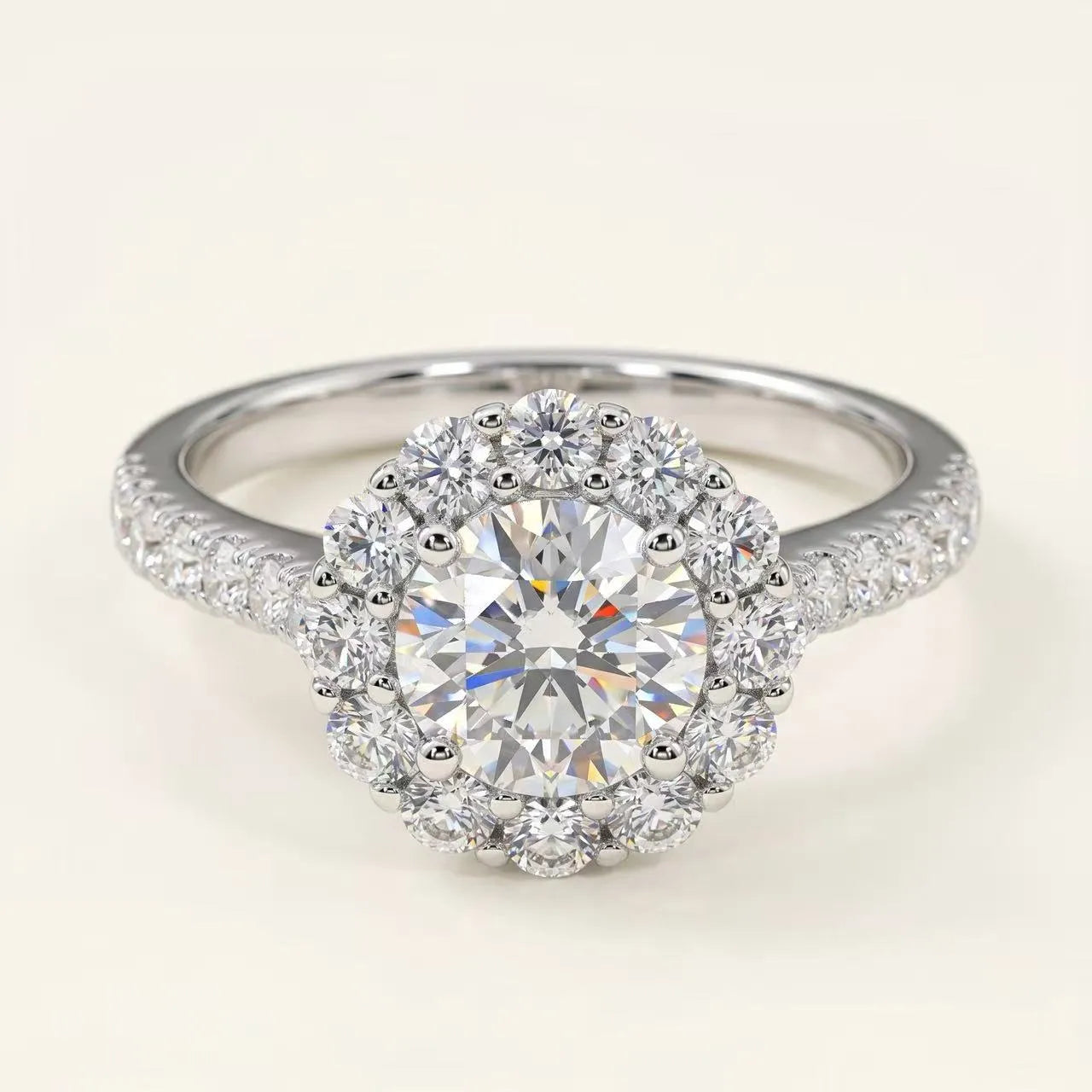 1 Carat Round Halo Ring