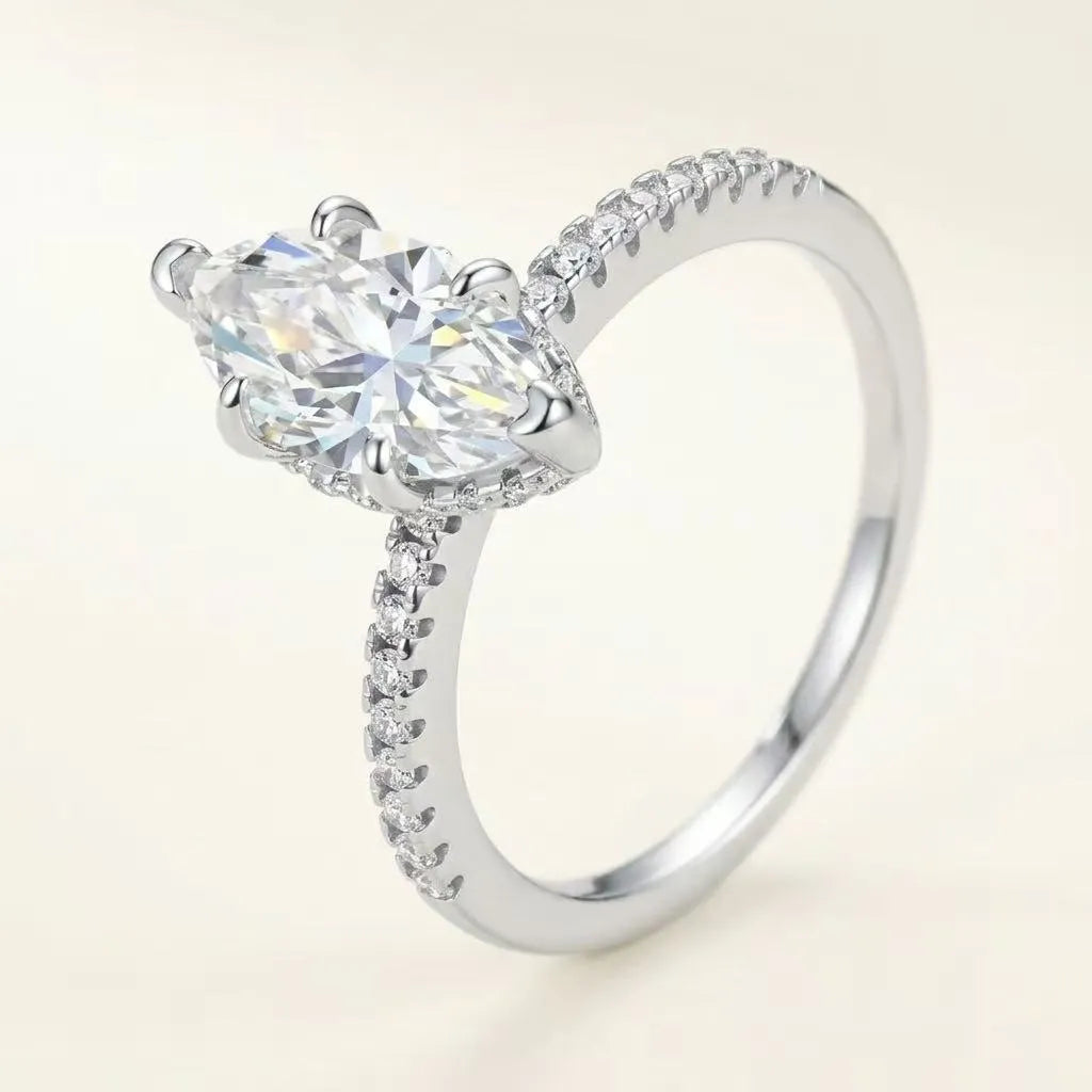 2 Carat Marquise Pavé Ring
