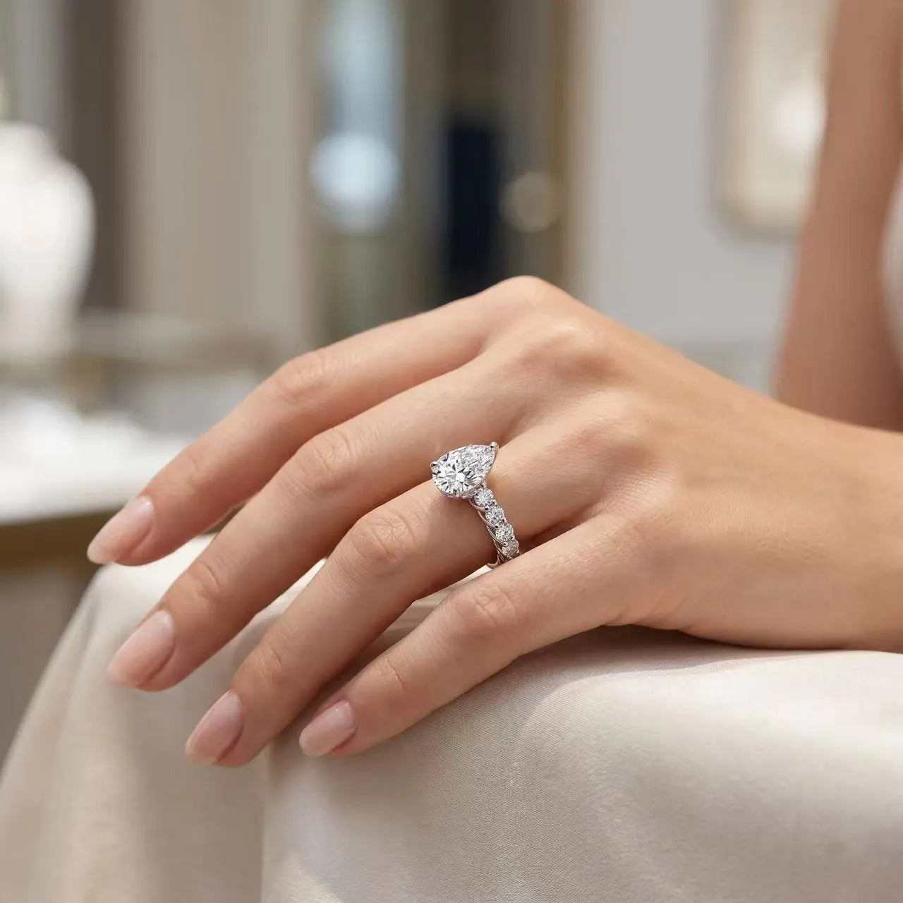 2.5 Carat Pear Twisted Band Ring
