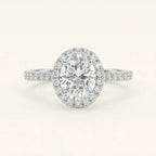 2 Carat Oval Cut Halo Ring
