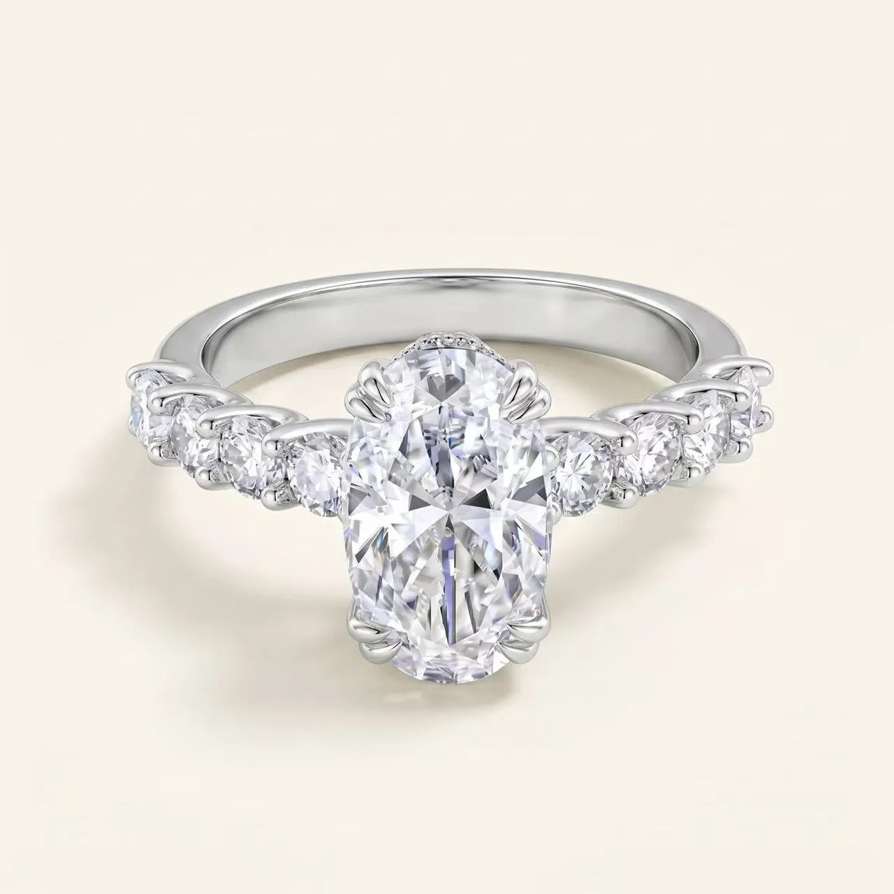 3 Carat Oval Twisted Band Ring Main image