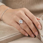 4 Carat Pear Cut Pavé Ring