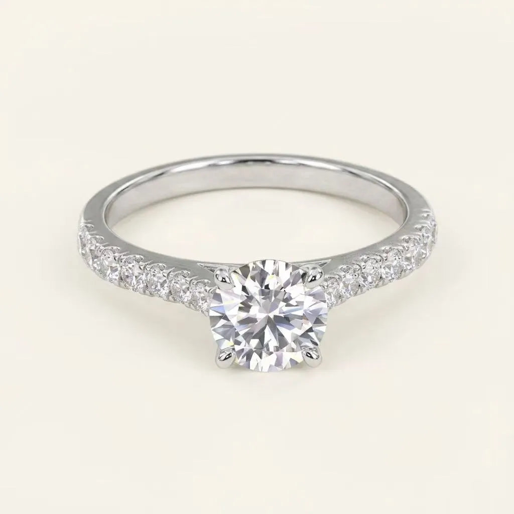 1 Carat Round Pavé Ring