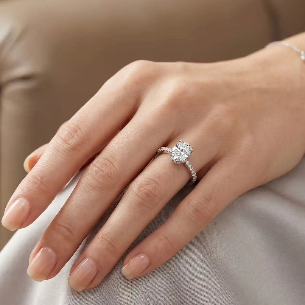 2 Carat Oval  Pavé Ring