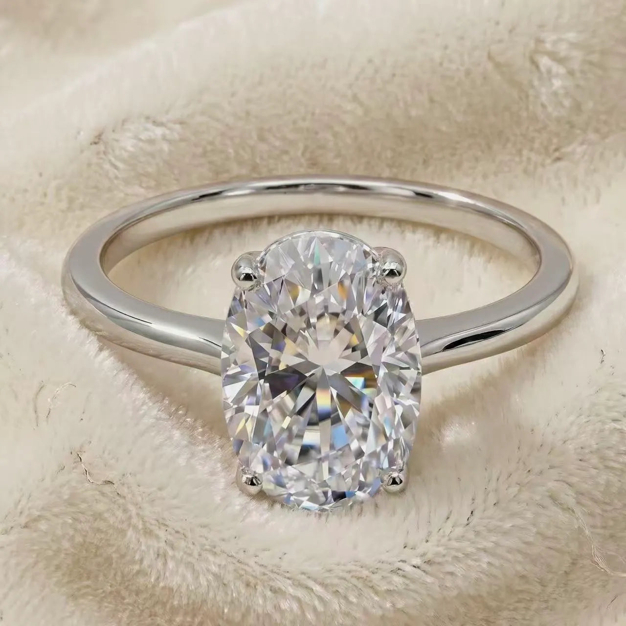 3.5 Carat Oval Cut Solitaire Ring