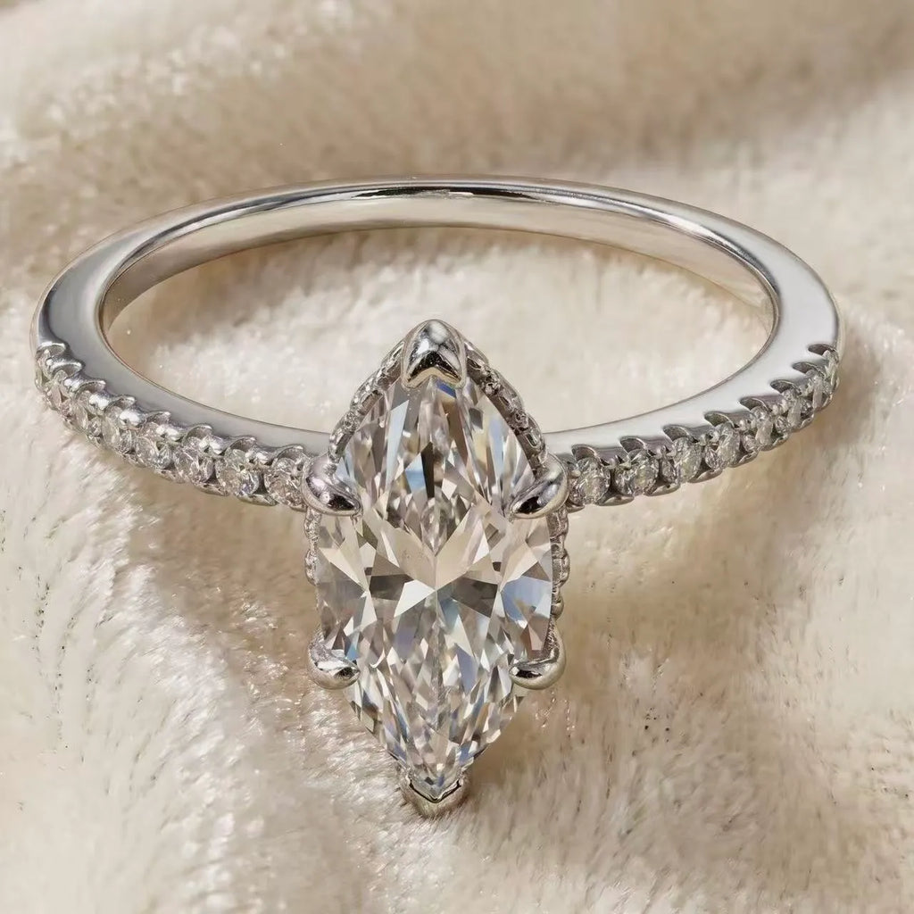 2 Carat Marquise Pavé Ring