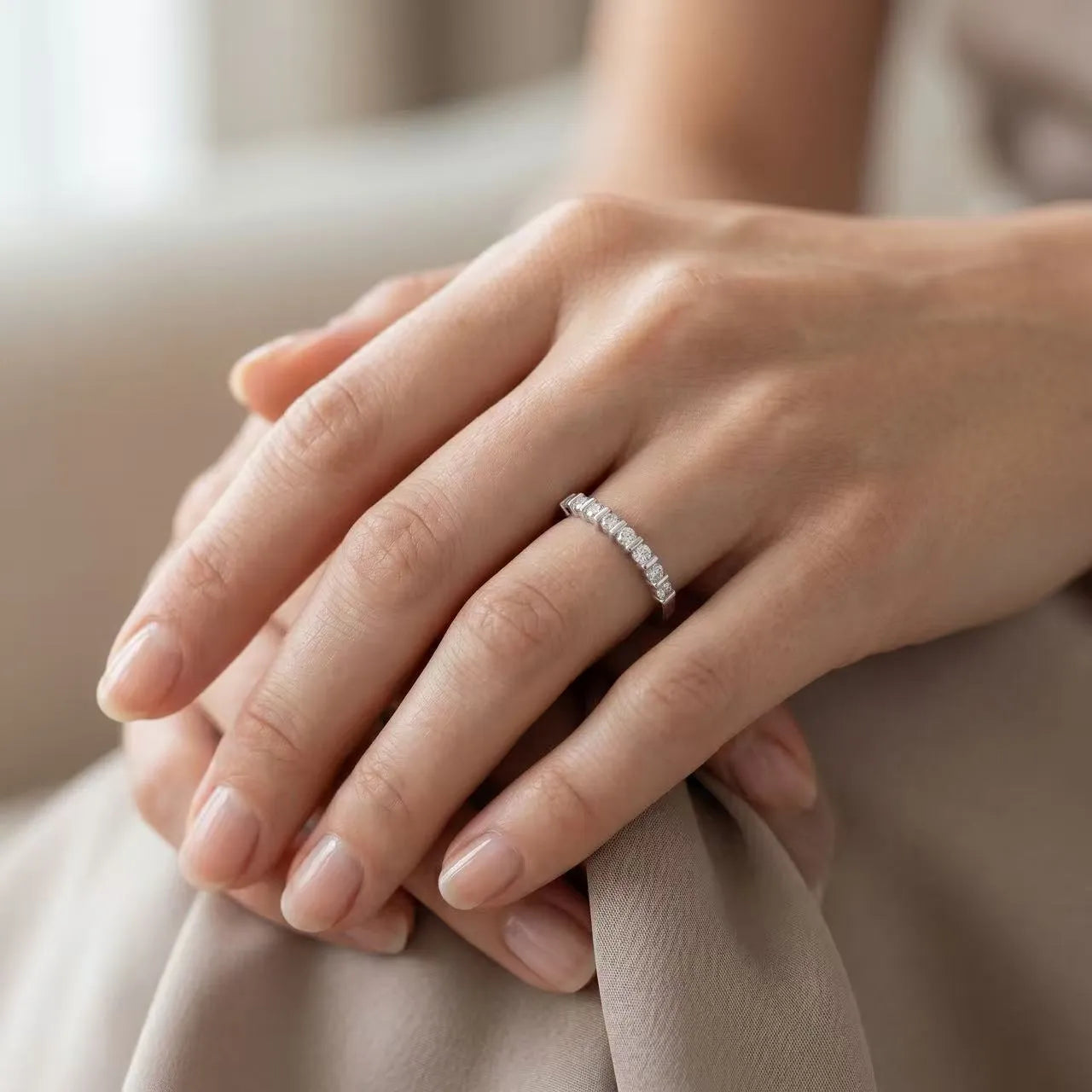 Half Eternity Band Stackable Ring Secondary image